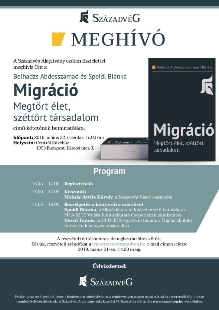 Könyvbemutató: Migráció - Megtört élet, széttört társadalom