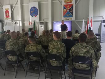 OUR DIRECTOR GENERAL TAMÁS DEZSŐ GAVE A SECURITY POLICY PRESENTATION TO THE HUNGARIAN CONTINGENT IN IRAQ